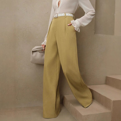 Women's Slimming Casual Draping Suit Pants Loose High Waist Wide Leg Trousers